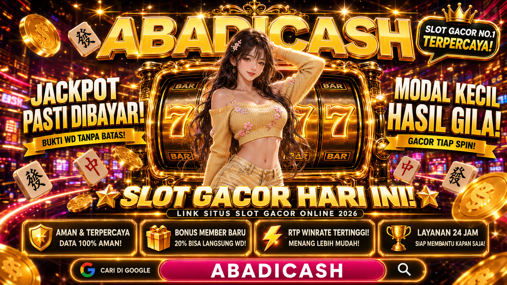 ABADICASH adalah sorotan situs slot online nomor satu bagi puluhan ribu pengemar yang ingin adu  ketrampilan & terbaik serta terpercaya
