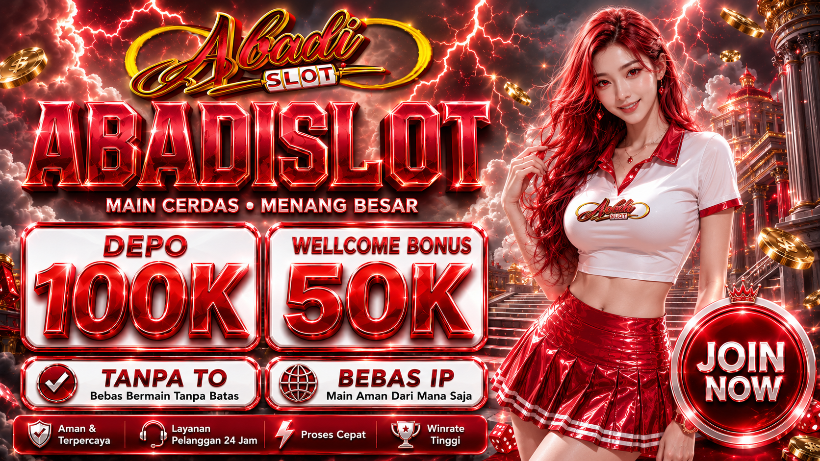 ABADISLOT situs slot online dengan penantang baru bisa meraih bonus 50% proses cepat, terbaik dan terpercaya